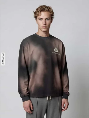 Bluza o kroju oversized z czystej bawełny model 'FADE' Don't Waste Culture Ciemnoszary