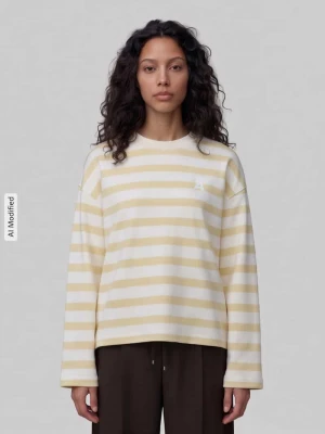 Bluza o kroju oversized z czystej bawełny model 'FRANKAA' ARMEDANGELS Jasnożółty