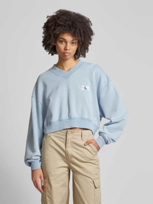 Bluza o kroju oversized z dekoltem w serek Calvin Klein Jeans