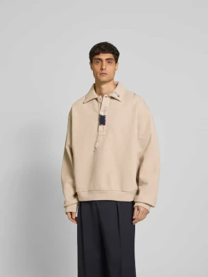 Bluza o kroju oversized z detalami z logo Marni Beżowy