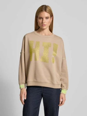 Bluza o kroju oversized z detalem z logo Miss Goodlife Piaskowy