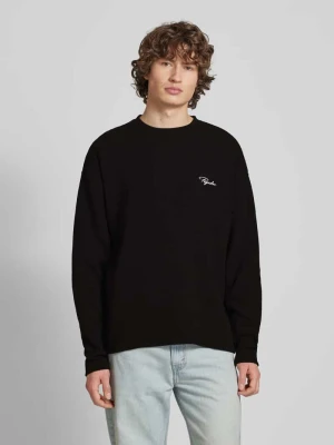 Bluza o kroju oversized z fakturowanym wzorem model ‘SIGNAR’ Pegador