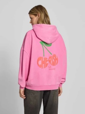 Bluza o kroju oversized z kapturem i kieszenią kangurką model ‘Cherish’ OH APRIL