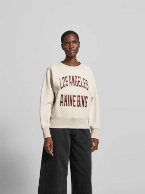 Bluza o kroju oversized z mieszanki bawełny Anine Bing Beżowy
