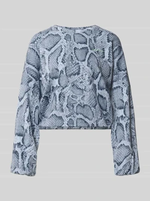 Bluza o kroju oversized z mieszanki bawełny Marc Cain Jasnoniebieski