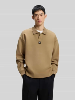 bluza o kroju oversized z mieszanki bawełny model 'Dabins' Hugo Beżowy