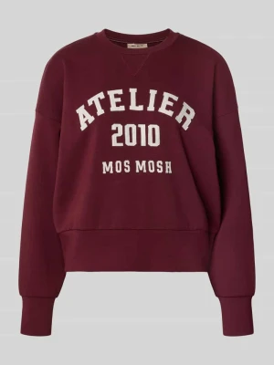 Bluza o kroju oversized z mieszanki wiskozy model 'Nima' MOS MOSH Bordowy