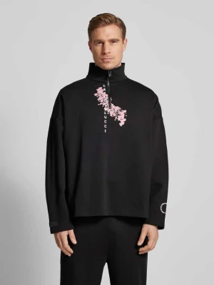 Bluza o kroju oversized z nadrukiem z logo carlo colucci