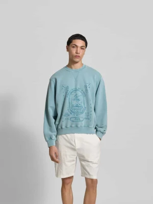 Bluza o kroju oversized z nadrukiem z napisem Maison Kitsuné Petrol