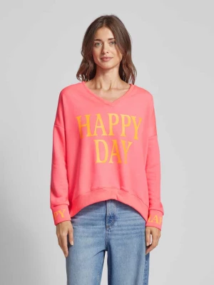 Bluza o kroju oversized z nadrukiem z napisem model ‘Happy day’ miss goodlife