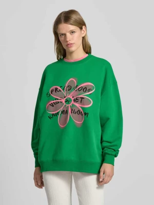 Bluza o kroju oversized z okrągłym dekoltem model ‘Good Vibes’ OH APRIL