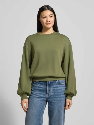 Bluza w kroju oversized z prążkowanymi wykończeniami Model 'Brionna' MSCH Copenhagen Oliwkowy