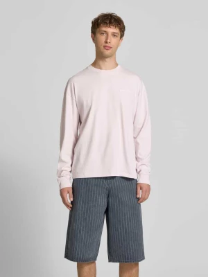 Bluza o kroju oversized z wyhaftowanym logo model „Rusk” Pegador Jasnofioletowy
