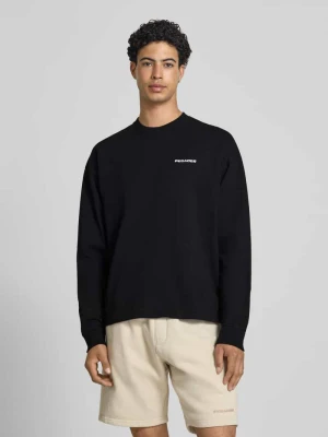 Bluza o kroju oversized z wyhaftowanym logo model „Rusk” Pegador Czarny