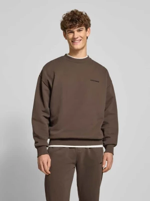 Bluza o kroju oversized z wyhaftowanym logo Pegador Ciemnobrązowy