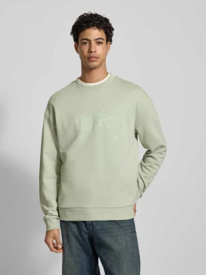 Bluza o kroju regular fit z czystej bawełny model ‘NIEROFIX_CREW’ Hugo Blue