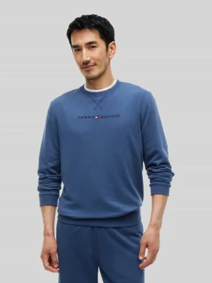 Bluza o kroju regular fit z czystej bawełny z napisem z logo Tommy Hilfiger Niebieski