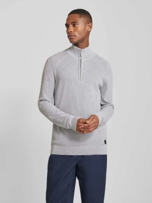 Bluza o kroju regular fit z czystej bawełny z prążkowanej dzianiny Tom Tailor