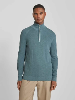 Bluza o kroju regular fit z czystej bawełny z prążkowanej dzianiny Tom Tailor