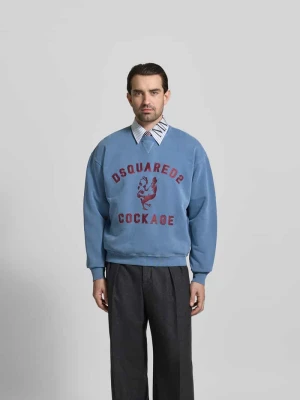Bluza o kroju regular fit z detalem z logo Dsquared2 Niebieski