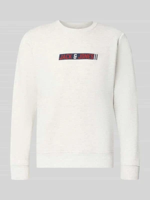 Bluza o kroju regular fit z domieszką bawełny model 'Munk' Jack&Jones Złamany biały melanż