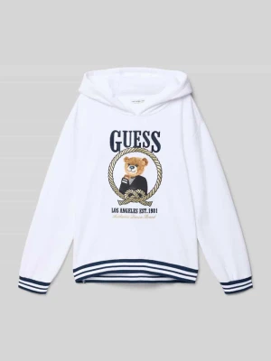 Bluza o kroju regular fit z kapturem i wyhaftowanym logo Guess