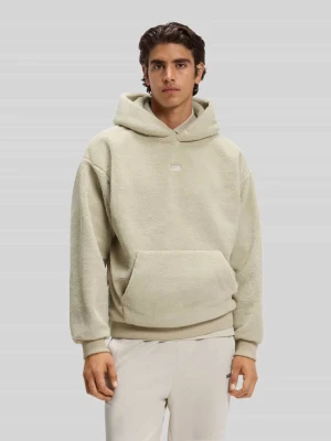 bluza o kroju regular fit z kapturem z polaru baranka Boss Beżowy