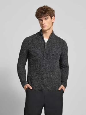 Bluza o kroju regular fit z kołnierzem i krótkim zamkiem błyskawicznym model ‘JOIN’ Only & Sons