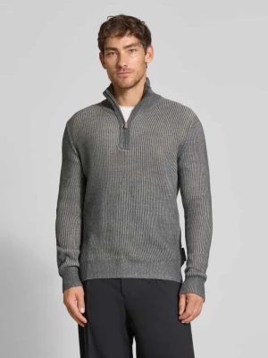 Bluza o kroju regular fit z kołnierzem i prążkowaną dzianiną Marc O'Polo