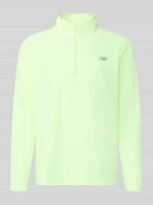 Bluza o kroju regular fit z kołnierzem zapinanym New Balance Neonowy żółty