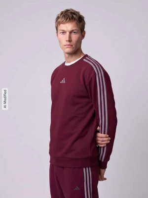 Bluza o kroju regular fit z mieszanki bawełny Adidas Ciemnoczerwony