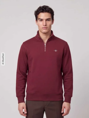 bluza o kroju regular fit z mieszanki bawełny Gant Bordowy