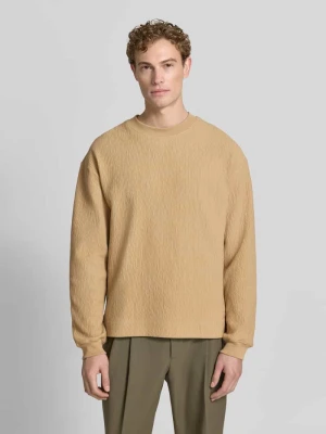 Bluza o kroju regular fit z mieszanki bawełny model 'DENOLONG' Hugo Beżowy