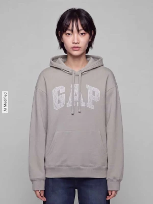 bluza o kroju regular fit z mieszanki bawełny model 'HERITAGE PO' GAP