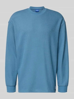 Bluza o kroju regular fit z mieszanki bawełny model ‘NUWOLO’ Hugo Blue