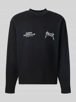 Bluza o kroju regular fit z mieszanki bawełny model 'SRC® Pacer' Another Cotton Lab Czarny