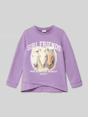 Bluza o kroju regular fit z mieszanki bawełny s.Oliver Lawendowy