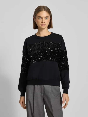 Bluza o kroju regular fit z mieszanki bawełny z cekinami model ‘NANCY’ Pieces