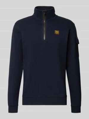 Bluza o kroju regular fit z mieszanki bawełny z kołnierzem zapinanym PME Legend Granatowy