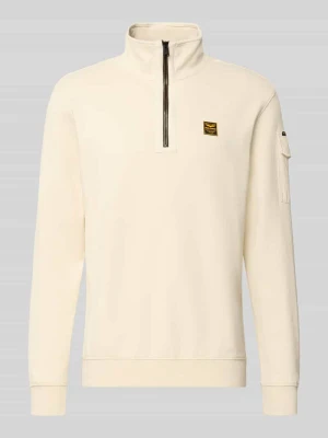 Bluza o kroju regular fit z mieszanki bawełny z kołnierzem zapinanym PME Legend Złamany biały
