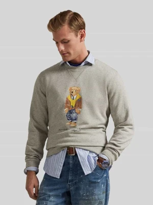 Bluza dresowa z mieszanki bawełny w kroju regular fit z Polo Bear Polo Ralph Lauren Jasnoszary melanż