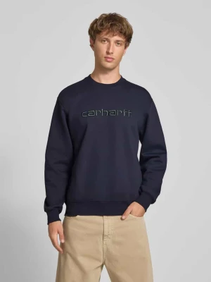 Bluza o kroju regular fit z mieszanki bawełny z wyhaftowanym logo Carhartt WIP Ciemnoniebieski