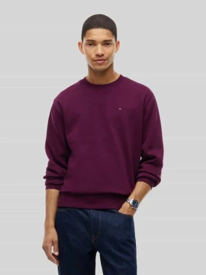 Bluza o kroju regular fit z mieszanki bawełny z wyhaftowanym logo Tommy Jeans Bordowy