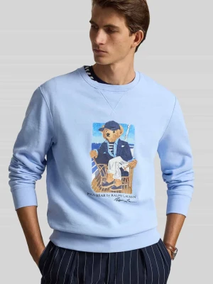bluza o kroju regular fit z nadruk polo bear Polo Ralph Lauren Jasnoniebieski