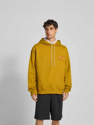Bluza o kroju regular fit z naszywką z logo Marni Musztardowy