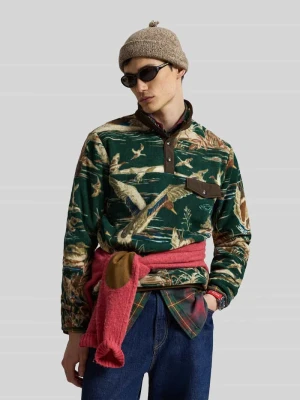bluza o kroju regular fit z polaru z naszywką z logo model 'VNTG' Polo Ralph Lauren Ciemnozielony