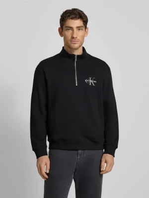 Bluza o kroju regular fit z wyhaftowanym logo model ‘Terry’ Calvin Klein Jeans Czarny