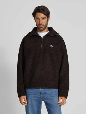 Bluza o kroju relaxed fit z ciepłego polaru z kołnierzem zapinanym Lacoste