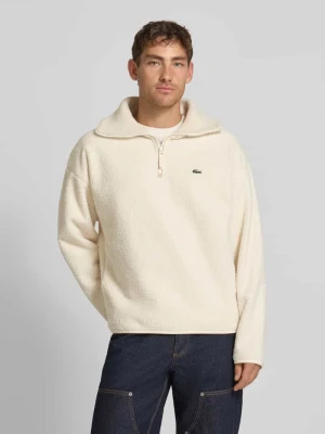 Bluza o kroju relaxed fit z ciepłego polaru z kołnierzem zapinanym Lacoste