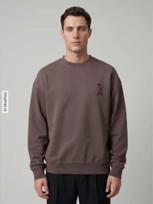 Bluza o kroju relaxed fit z czystej bawełny model 'ICONIC Å' ARMEDANGELS Jasnobrązowy